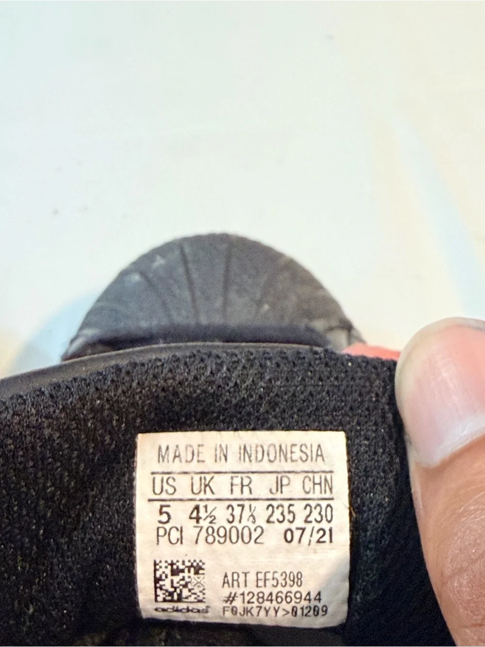 adidas Kids Black Sneakers with White Stripes and Gold Logo